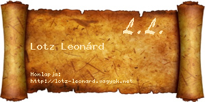 Lotz Leonárd névjegykártya
