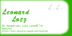 leonard lotz business card